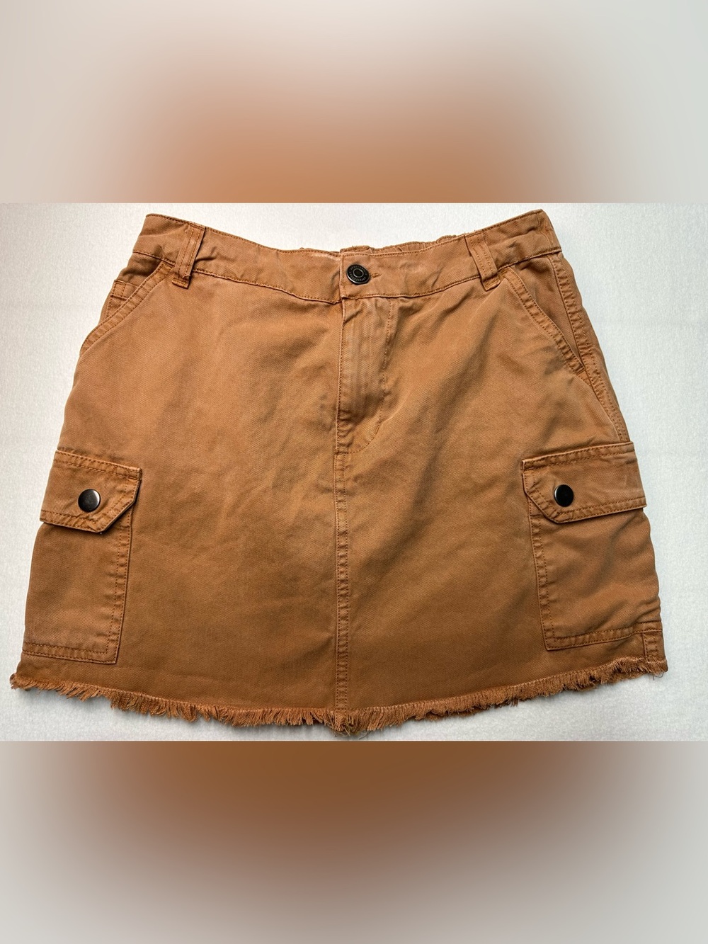 Aeropostale Rust Twill Mini Skirt Raw Hem Women’s Small